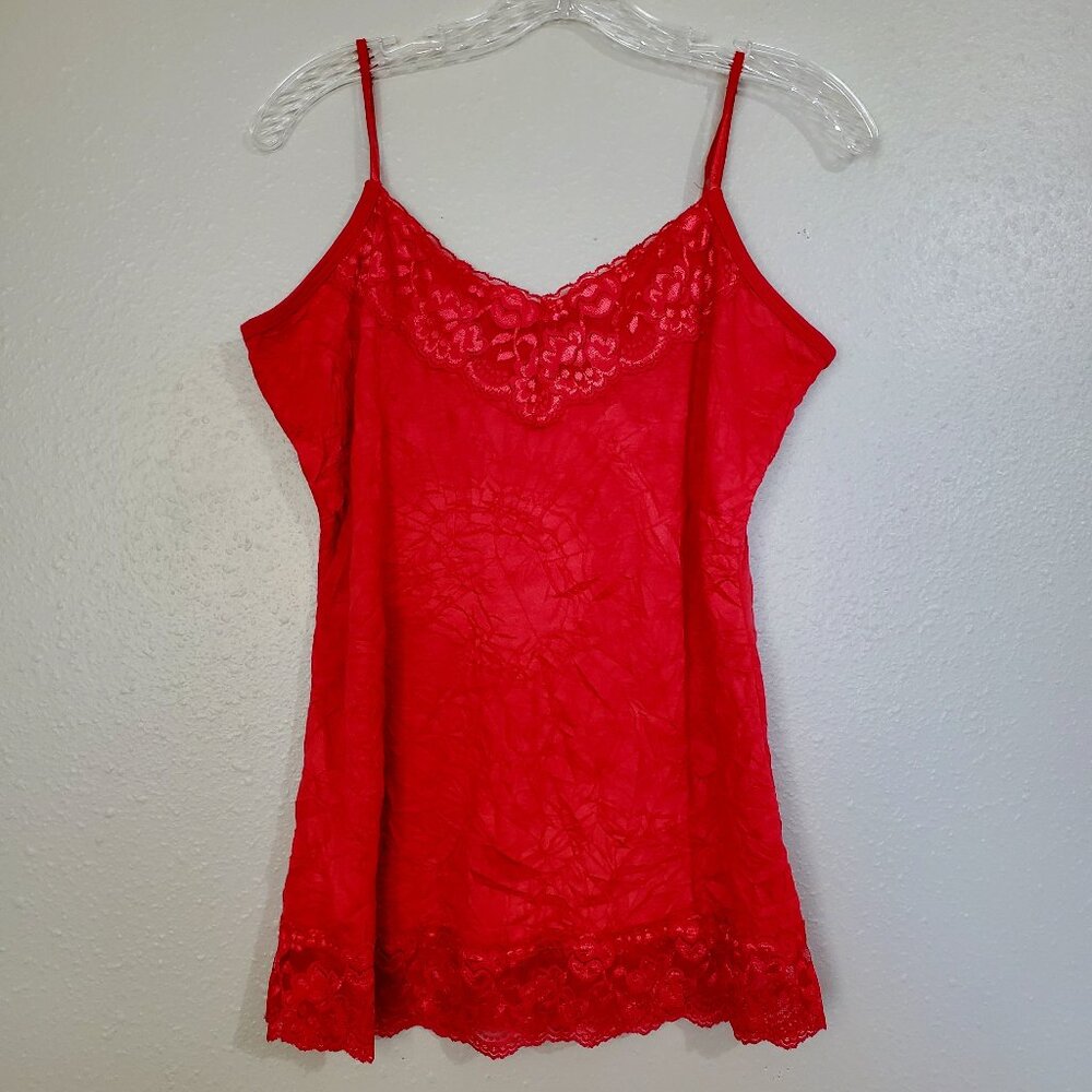 Maurices Red Lace Trim Tank Top Women's Large